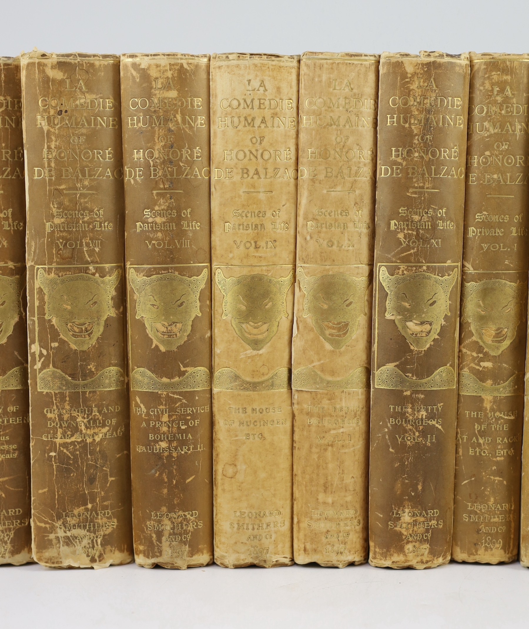 Balzac-Honore de - La Comedie Humaine ... (translated from the French) comprising: Scenes of Parisian Life (11 vols) & Scenes of Private Life (11 vols). Limited Editions. num. mounted plates (with captioned guards); publ